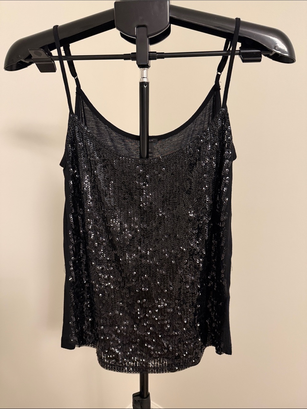 J. Crew Black Sequin Spaghetti Strap Camisole